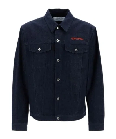 OFF-WHITE OFF-WHITE LOGO EMBROIDERED DENIM JACKET
