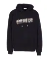 Off-white Flannel Diag Skate Drawstring Hoodie In Black