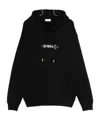 Off-white Back And Front Logo-embroidered Hoodie Clothing In Black