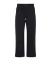 Off-white Wide-leg Cotton Joggers With Cuffed Hem In Black
