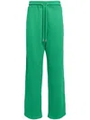 Off-white Logo-embroidered Drawstring Track Pants In Green