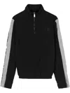 Off-white Logo-embroidered Half-zip Jacket In 黑色