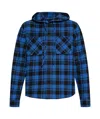 Off-white Plaid Check-pattern Flannel Overshirt In Blue