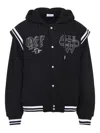Off-white Off White Gothic Fleece Varsity Jacket In Black