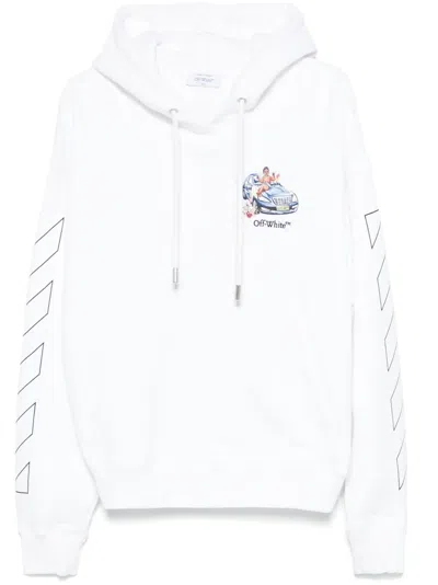 OFF-WHITE LOGO-EMBROIDERED HOODIE