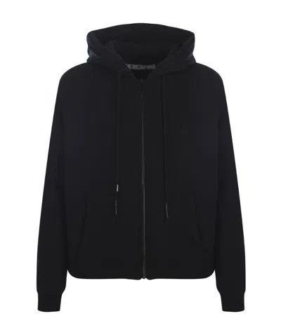 Off-white Logo-embroidered Hoodie In Black