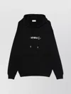 Off-white Back And Front Logo-embroidered Hoodie Clothing In Black
