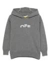 Off-white Logo-embroidered Hoodie In Gray