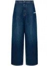 Off-white Embroidered Logo Wide Jeans In 4403 Medium Blue - Off White