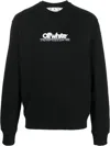 Off-white Logo-embroidered Long-sleeve Sweatshirt In Black