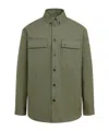 Off-white Logo-embroidered Shirt Jacket In Green