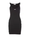 Off-white Logo Stretch-cotton Jersey Dress In Black