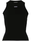 Off-white Off Stamp Rib Round Tank Top In 黑色