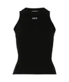 Off-white Off Stamp Rib Round Tank Top In Black