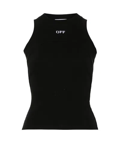 OFF-WHITE OFF-WHITE CREWNECK SLEEVELESS TOP