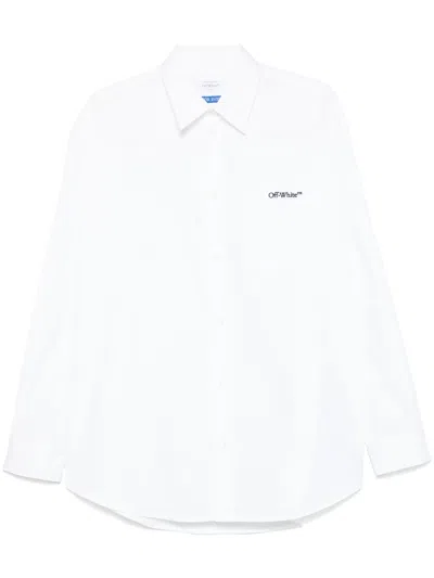 Off-white Hemd Mit Logo-stickerei In Weiss