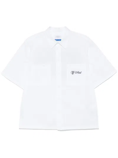 Off-white Logo-embroidered Shirt In White
