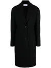 Off-white Logo-embroidered Single-breasted Coat In Black