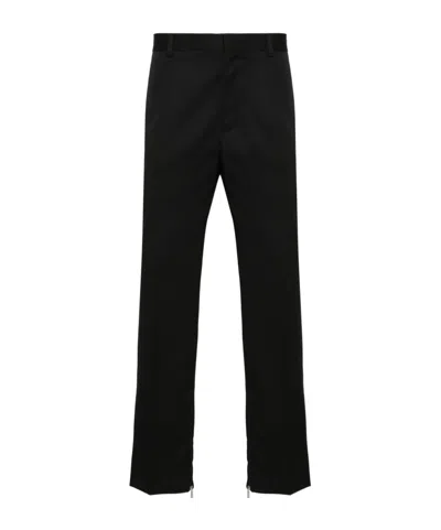 Off-white Logo-embroidered Slim-fit Trousers In Black