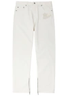 OFF-WHITE LOGO-EMBROIDERED STRAIGHT-LEG JEANS