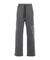 Off-white Logo-embroidered Straight Trousers In Black