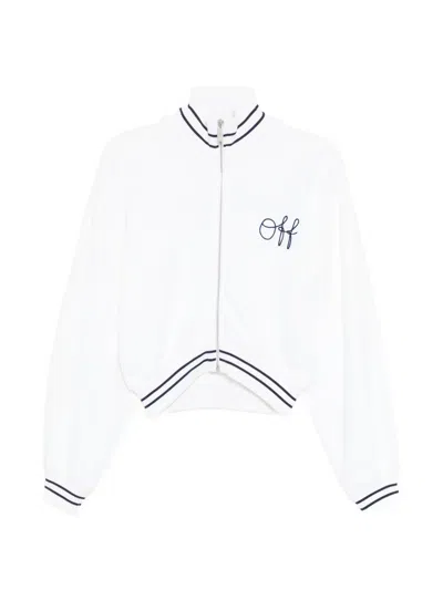 OFF-WHITE LOGO刺绣条纹飞行员夹克