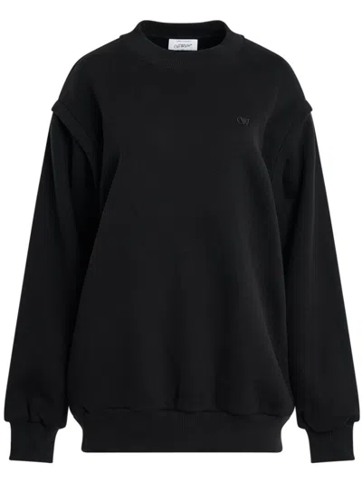 OFF-WHITE LOGO-EMBROIDERED SWEATSHIRT