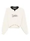 Off-white Logo-embroidered Sweatshirt In Neutrals