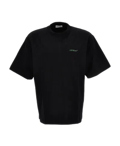 Off-white Logo-embroidered T-shirt In Black