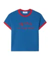 Off-white Blue Embr Script Type Fitted T-shirt In Blue