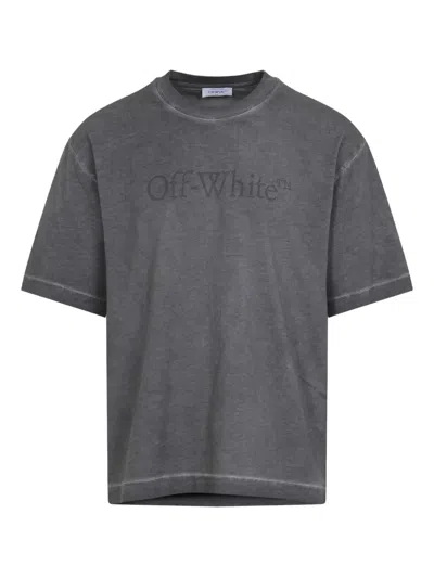 Off-white Black Cotton Laundry Skate Short Sleeves Tee In Gray
