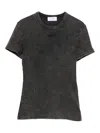 Off-white Logo-embroidered T-shirt In Gray