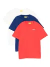 Off-white Logo-embroidered T-shirt (set Of Three) In Multi