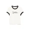 Off-white Logo Embroidered T-shirt In White Asparagus