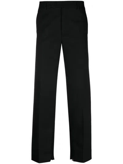 Off-white Logo-embroidered Tailored Trousers In Black