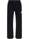 Off-white Bookish Logo-embroidered Track Pants In Black