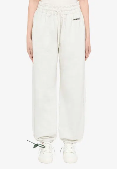 OFF-WHITE LOGO-EMBROIDERED TRACK PANTS