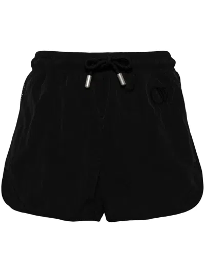 OFF-WHITE LOGO-EMBROIDERED TRACK SHORTS