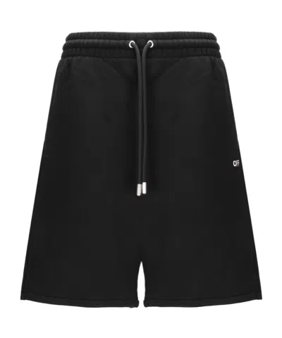 OFF-WHITE OFF-WHITE LOGO EMBROIDERED DRAWSTRING SHORTS