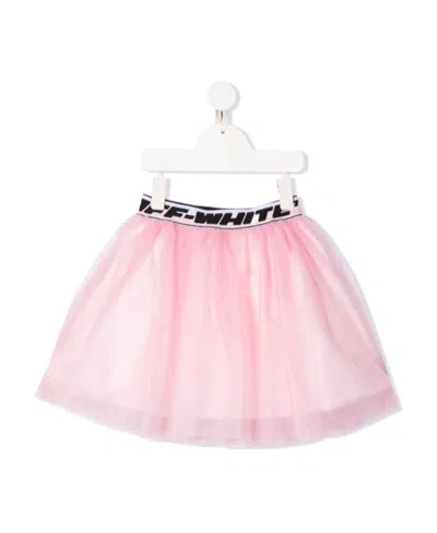 Off-white Logo Embroidered Tutu Skirt In Pink