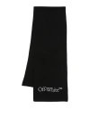 OFF-WHITE LOGO-EMBROIDERED VIRGIN-WOOL SCARF