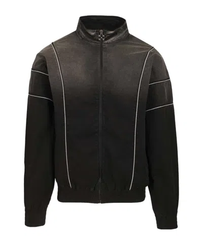 Off-white Stand-up Collar Casual Jacket In Black