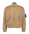 Off-white Long Sleeve Casual Jacket In Brown