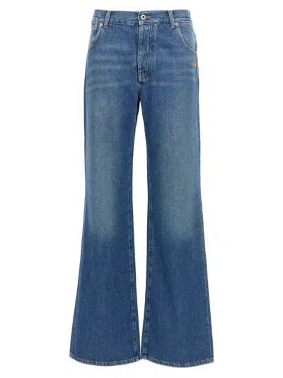 OFF-WHITE LOGO EMBROIDERY JEANS