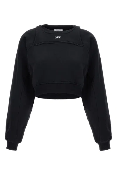 Off-white Logo Embroidery Sweatshirt In Black