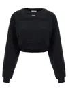 Off-white Cotton Sweatshirt With Frontal Logo In Black