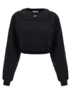 Off-white Cotton Sweatshirt With Frontal Logo In Black