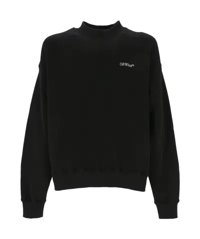 Off-white Logo Embroidery Sweatshirt In Black