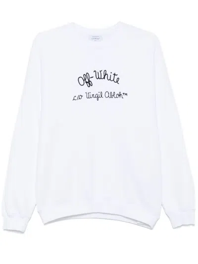 OFF-WHITE LOGO-EMBROIDERY SWEATSHIRT