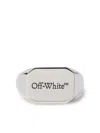 Off-white Logo-engraved Brass Ring In Silver